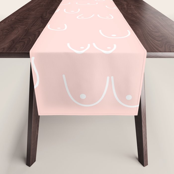 Self Love Boobs Pattern on peach Table Runner Gallery Image 1