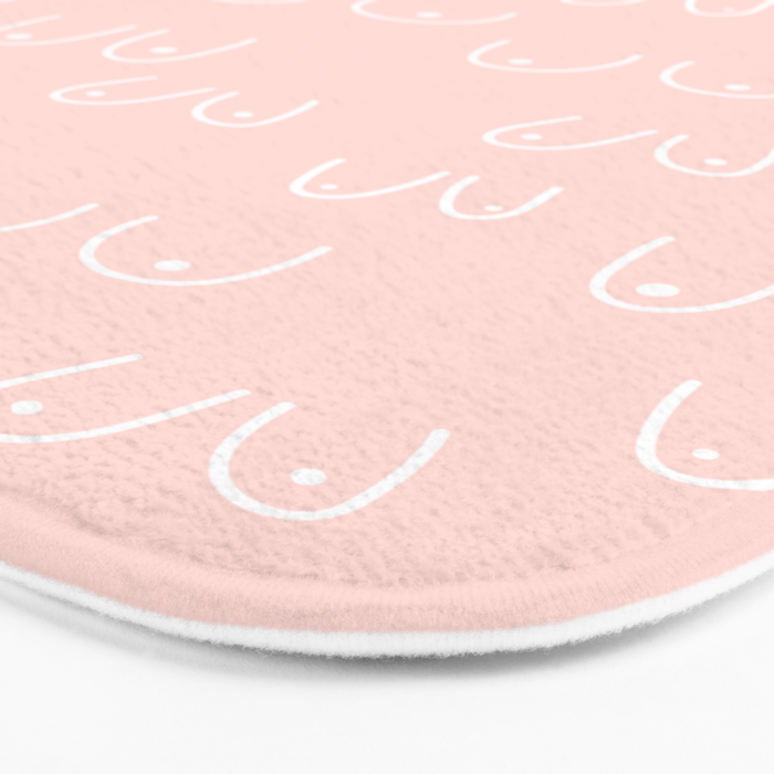 Self Love Boobs Pattern on peach Bath Mat Gallery Image 3