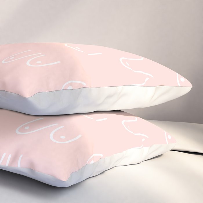 Self Love Boobs Pattern on peach Pillow Sham Gallery Image 3