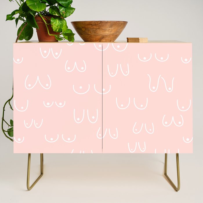 Self Love Boobs Pattern on peach Credenza Gallery Image 1