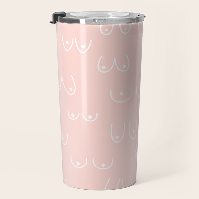 Self Love Boobs Pattern on peach Travel Mug Gallery Image 3