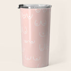 Self Love Boobs Pattern on peach Travel Mug Gallery Image 3