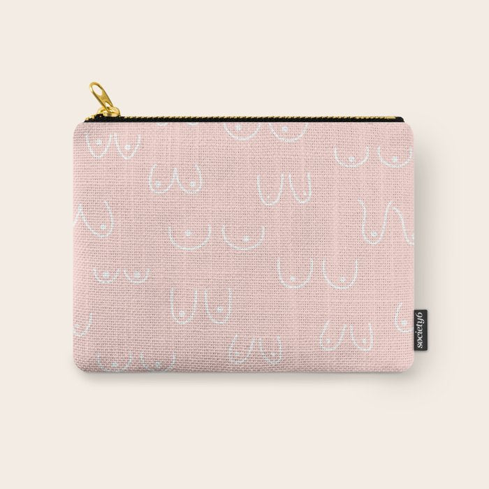 Self Love Boobs Pattern on peach Carry All Pouch Gallery Image 1