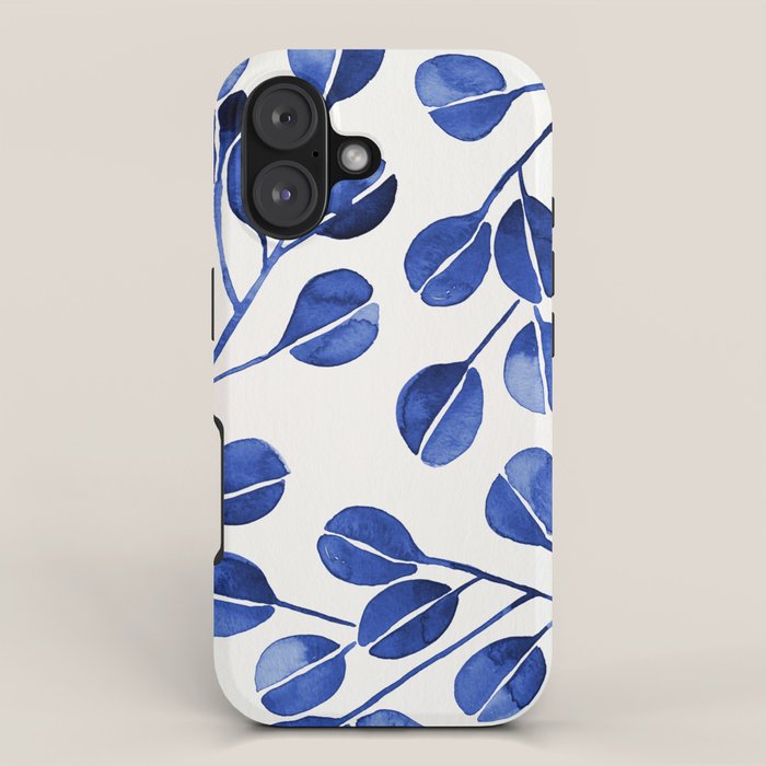 Silver Dollar Eucalyptus - Navy iPhone Case Gallery Image 1