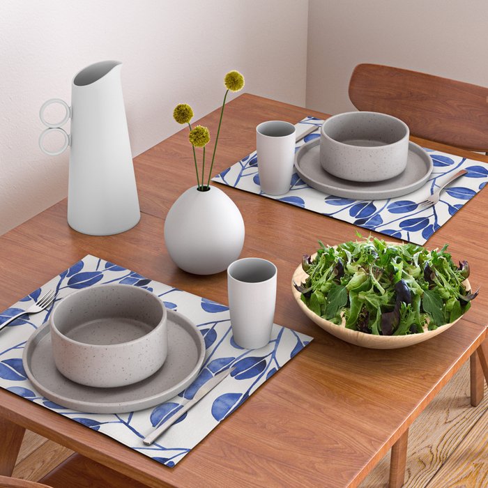 Silver Dollar Eucalyptus - Navy Placemat Gallery Image 2