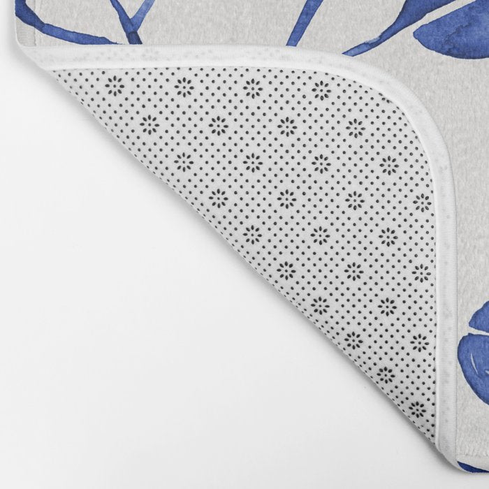 Silver Dollar Eucalyptus - Navy Bath Mat Gallery Image 2