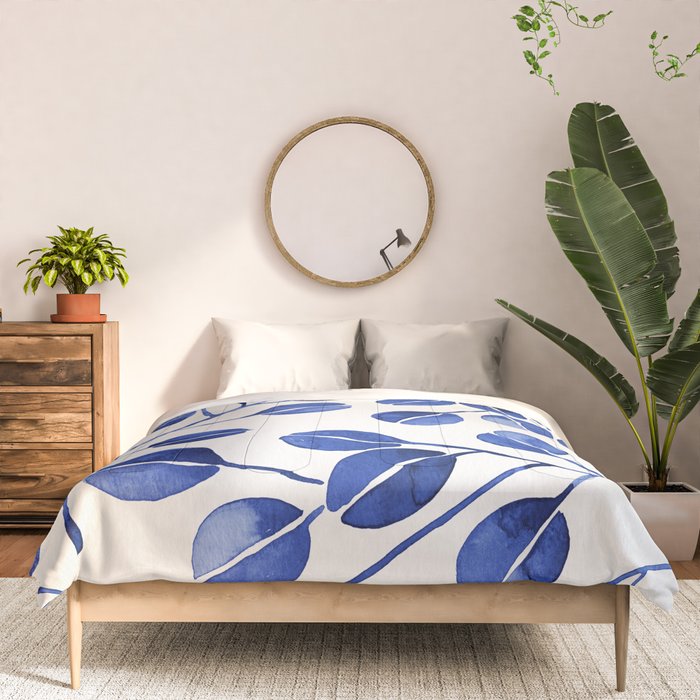 Silver Dollar Eucalyptus - Navy Comforter Gallery Image 3