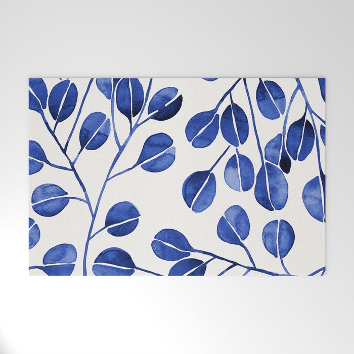 Silver Dollar Eucalyptus - Navy Welcome Mat Gallery Image 1