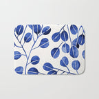 Silver Dollar Eucalyptus - Navy Bath Mat Gallery Image 1