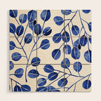 Silver Dollar Eucalyptus - Navy Wood Wall Art Gallery Image 1
