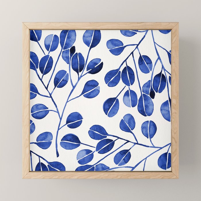 Silver Dollar Eucalyptus - Navy Mini Art Print Gallery Image 1