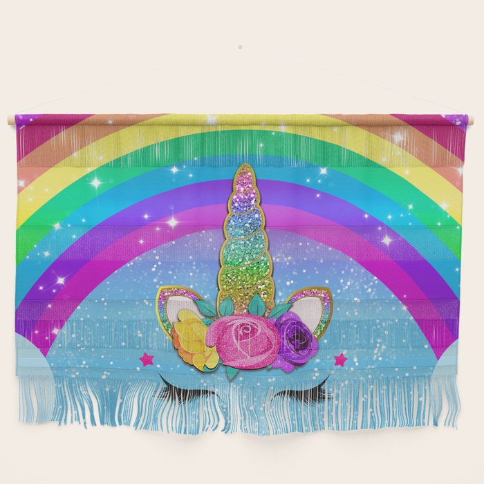 Rainbow Sparkle Unicorn Wall Hanging