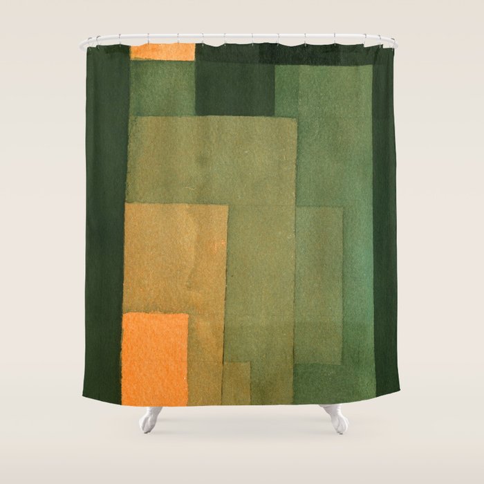 Paul Klee "Tower in Orange and Green 1922" Shower Curtain Gallery Image 1