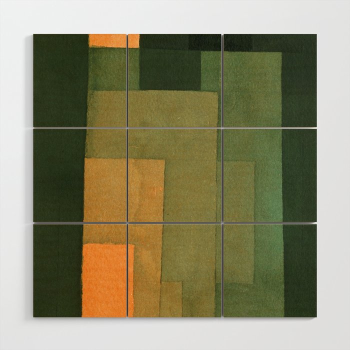 Paul Klee "Tower in Orange and Green 1922" Wood Wall Art Gallery Image 1