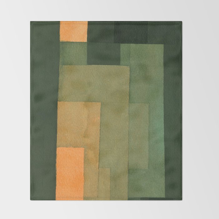 Paul Klee "Tower in Orange and Green 1922" Throw Blanket Gallery Image 2