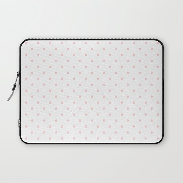 Small Pastel Pink Polka dots Background Laptop Sleeve Gallery Image 1