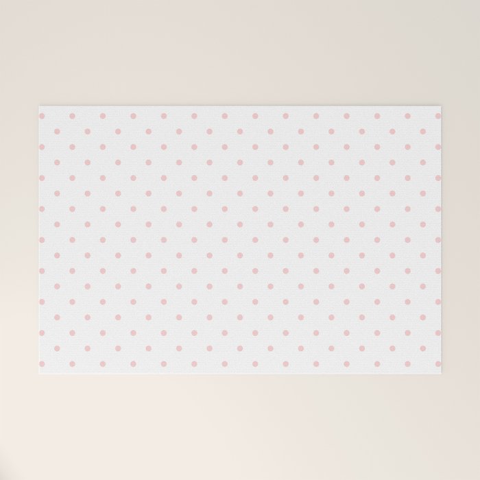 Small Pastel Pink Polka dots Background Welcome Mat Gallery Image 1