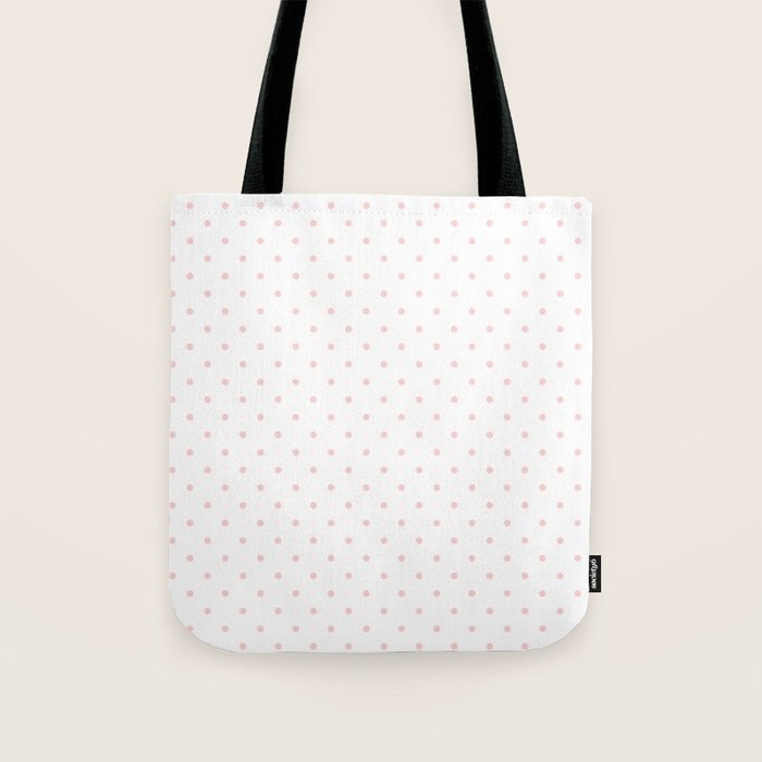 Small Pastel Pink Polka dots Background Tote Bag Gallery Image 1