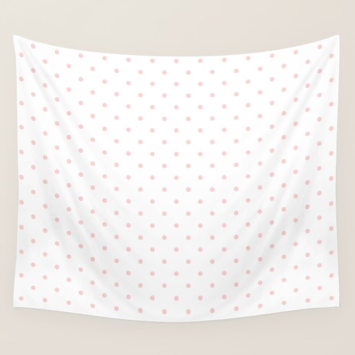 Small Pastel Pink Polka dots Background Wall Tapestry Gallery Image 1