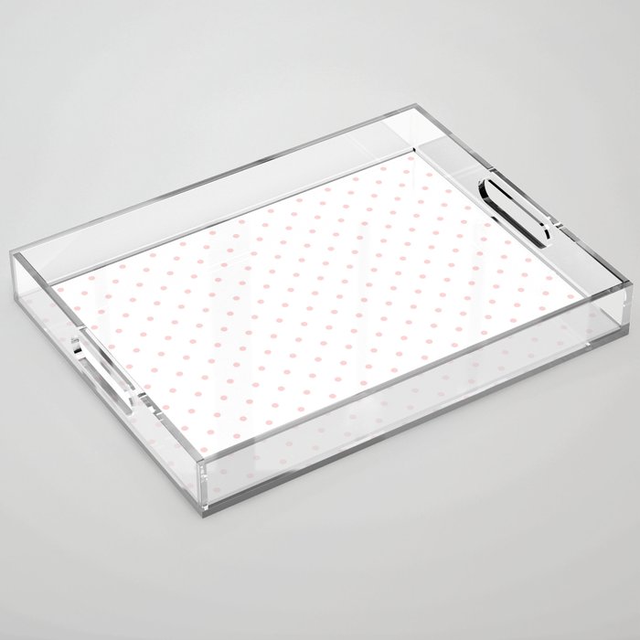 Small Pastel Pink Polka dots Background Acrylic Tray Gallery Image 1