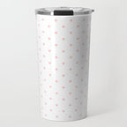 Small Pastel Pink Polka dots Background Travel Mug Gallery Image 1