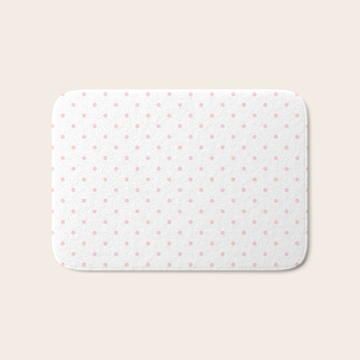 Small Pastel Pink Polka dots Background Bath Mat Gallery Image 1