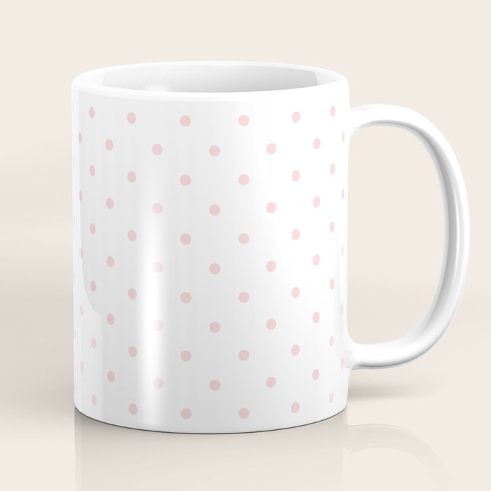 Small Pastel Pink Polka dots Background Coffee Mug Gallery Image 1