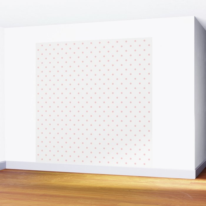 Small Pastel Pink Polka dots Background Wall Mural Gallery Image 2
