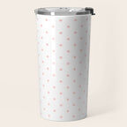Small Pastel Pink Polka dots Background Travel Mug Gallery Image 2