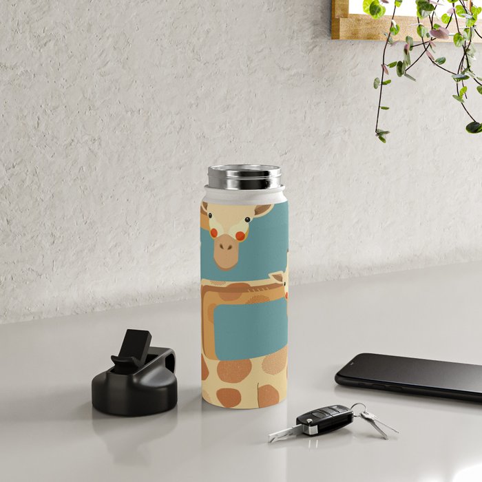 Giraffe, Animal Portrait Water Bottle Gallery Image 4