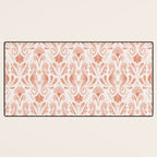 Seahorse Damask  Peachy Pink Desk Mat Gallery Image 3