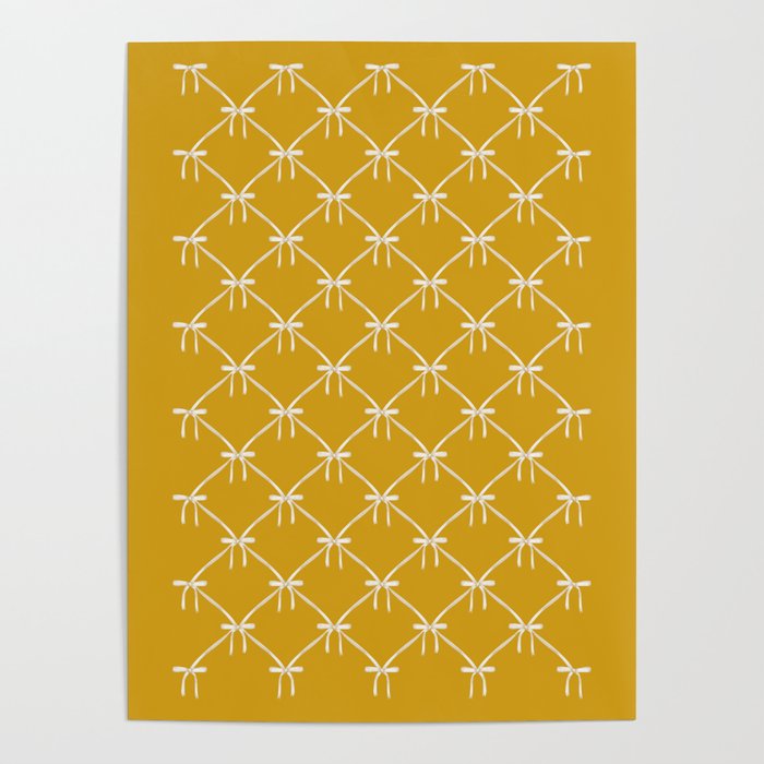 Bows & Ribbons Pattern XX Golden Yellow Poster Gallery Image 4