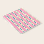 Cottage Stripes and Flowers Pattern in Pink, Blue, and Cream Beige Notebook Gallery Image 3