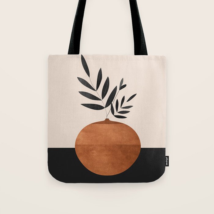 Minimal Abstract Art Vase Plant 6 Tote Bag Gallery Image 1