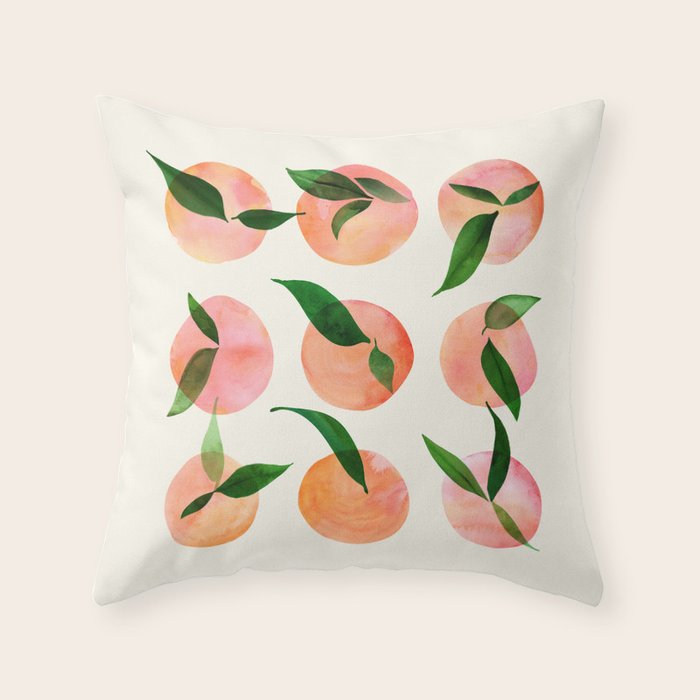 Abstract Watercolor Fruit Shapes Throw Pillow Gallery Image 6