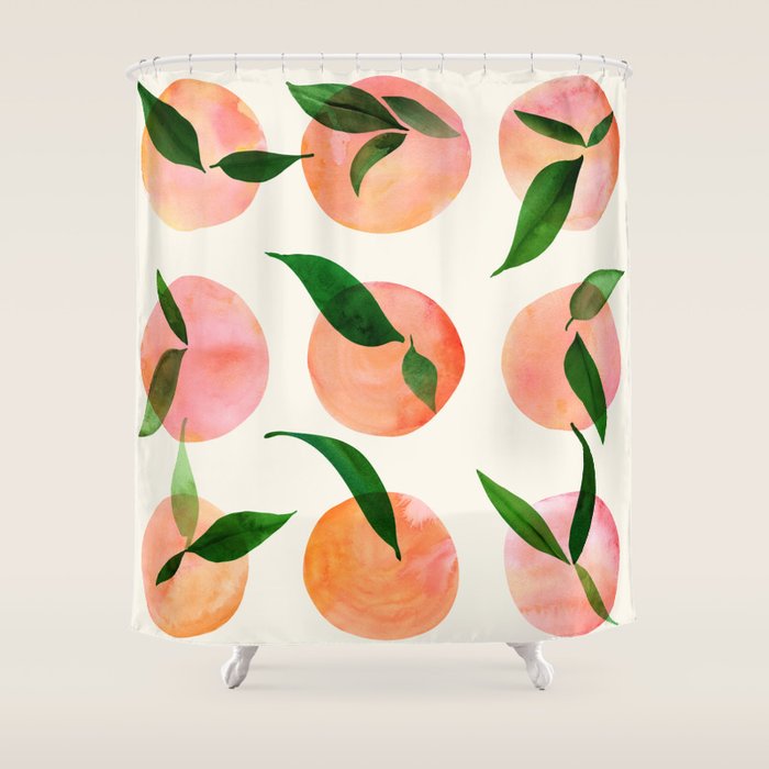 Abstract Watercolor Fruit Shapes Shower Curtain Gallery Image 1