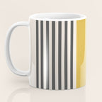 Mustard Yellow Black Lines Abstract Art Coffee Mug Gallery Image 3