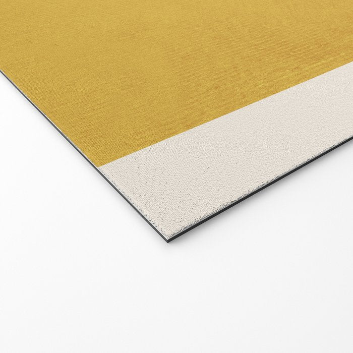 Mustard Yellow Black Lines Abstract Art Welcome Mat Gallery Image 2