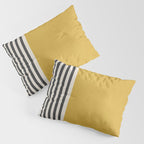 Mustard Yellow Black Lines Abstract Art Pillow Sham Gallery Image 3