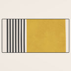 Mustard Yellow Black Lines Abstract Art Desk Mat Gallery Image 3