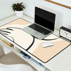 Lady Portrait Abstract Minimal  Line Art 3 Desk Mat Gallery Image 2