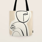 Lady Portrait Abstract Minimal  Line Art 3 Tote Bag Gallery Image 1
