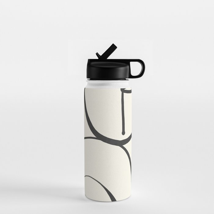 Lady Portrait Abstract Minimal  Line Art 3 Water Bottle Gallery Image 1