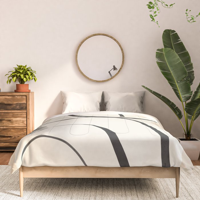 Lady Portrait Abstract Minimal  Line Art 3 Comforter Gallery Image 3