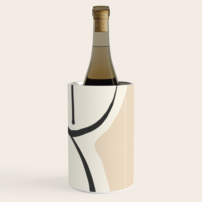 Lady Portrait Abstract Minimal  Line Art 3 Wine Chiller Gallery Image 3