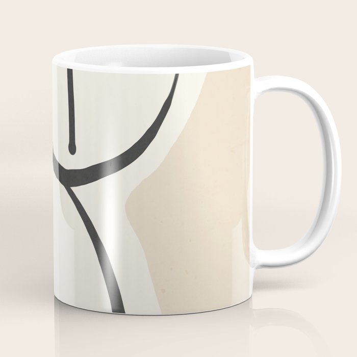 Lady Portrait Abstract Minimal  Line Art 3 Coffee Mug Gallery Image 1