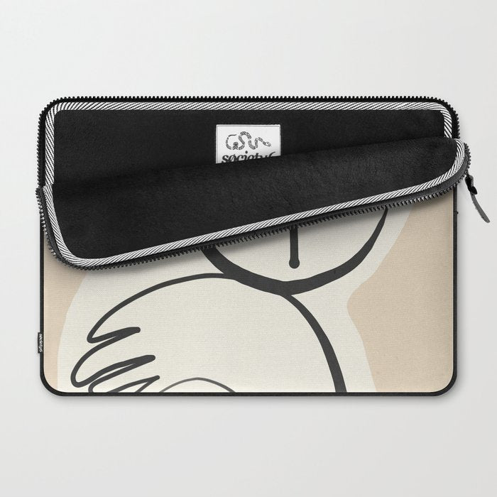 Lady Portrait Abstract Minimal  Line Art 3 Laptop Sleeve Gallery Image 2