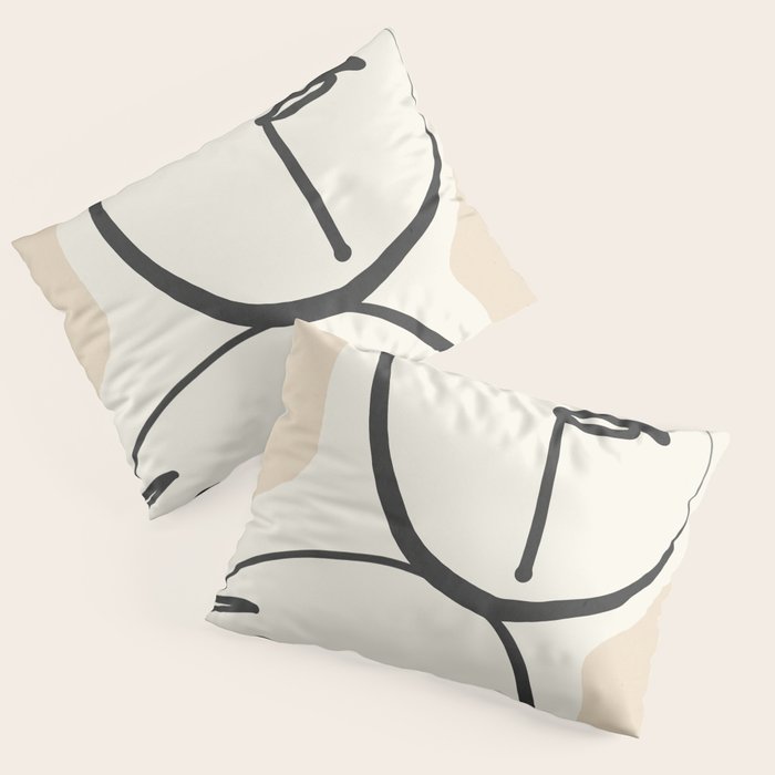 Lady Portrait Abstract Minimal  Line Art 3 Pillow Sham Gallery Image 1