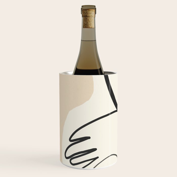 Lady Portrait Abstract Minimal  Line Art 3 Wine Chiller Gallery Image 2