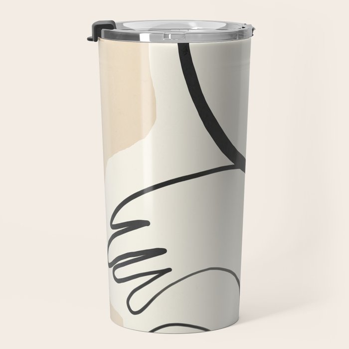 Lady Portrait Abstract Minimal  Line Art 3 Travel Mug Gallery Image 3